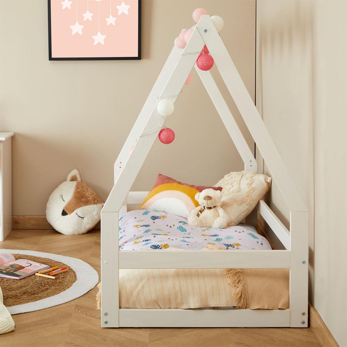 HAUSBETT LUSIA 80x160 cm weiß - Weiß, Holz (85/125/164cm) - IDIMEX