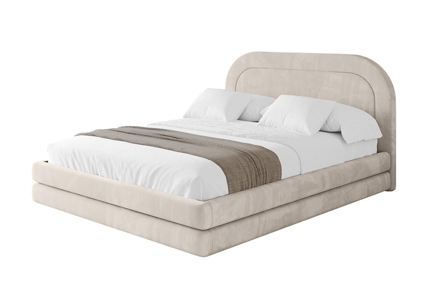 POLSTERBETT mit Bettkasten und Lattenrost, Boxbett ohne Matratze - LERIS 160x200 Beige - Beige, Holzwerkstoff/Textil (160/200cm) - ALTDECOR