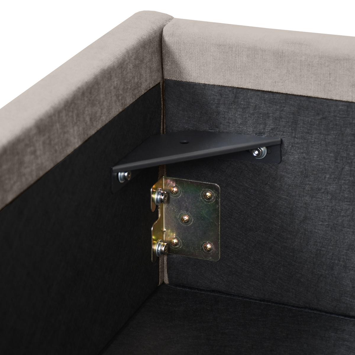 POLSTERBETT Livre mit Schaumstoffmatratze 10 cm, mit Bettkasten, 160x200 cm, Chenille-Stoff, Dunkelbeige - Cappuccino, Textil (160/200cm) - Beautysofa