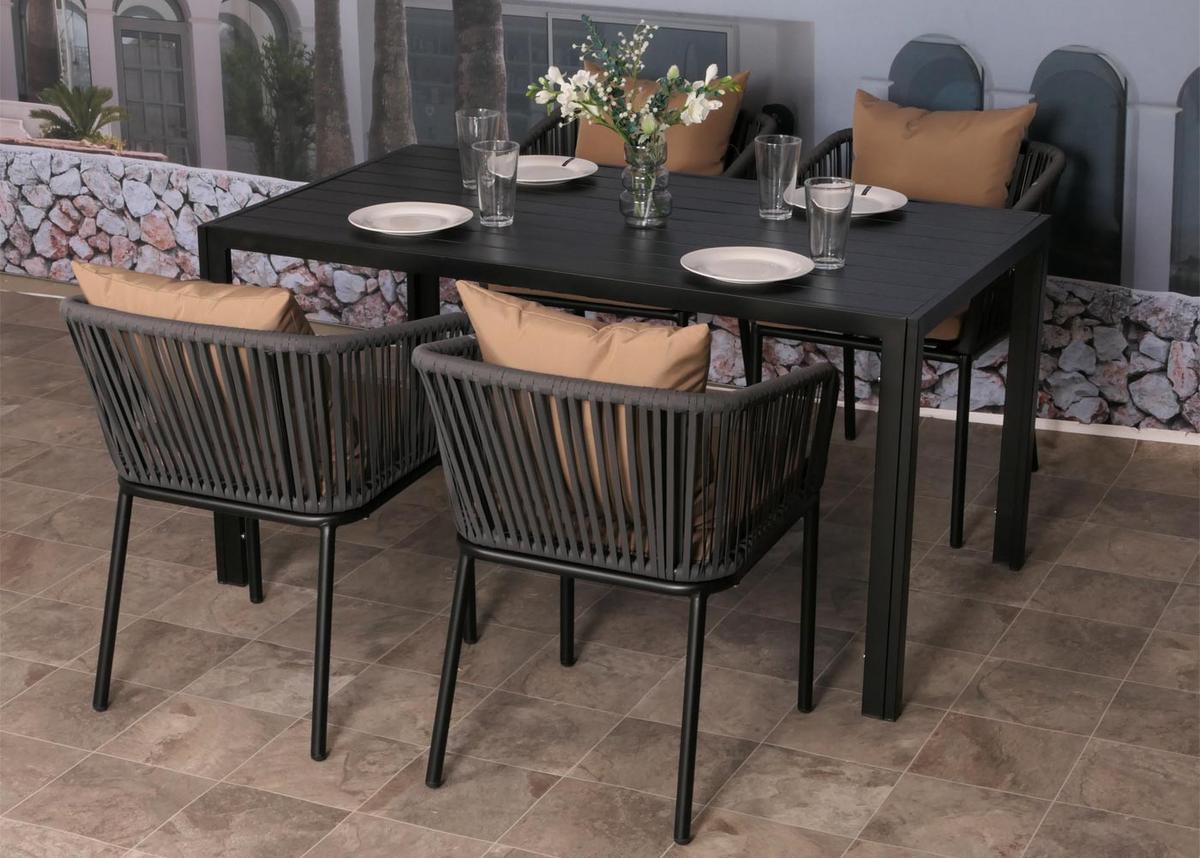 ALU-ESSTISCH rechteck Anthrazit - Anthrazit, Metall (80/140/72cm) - MCW