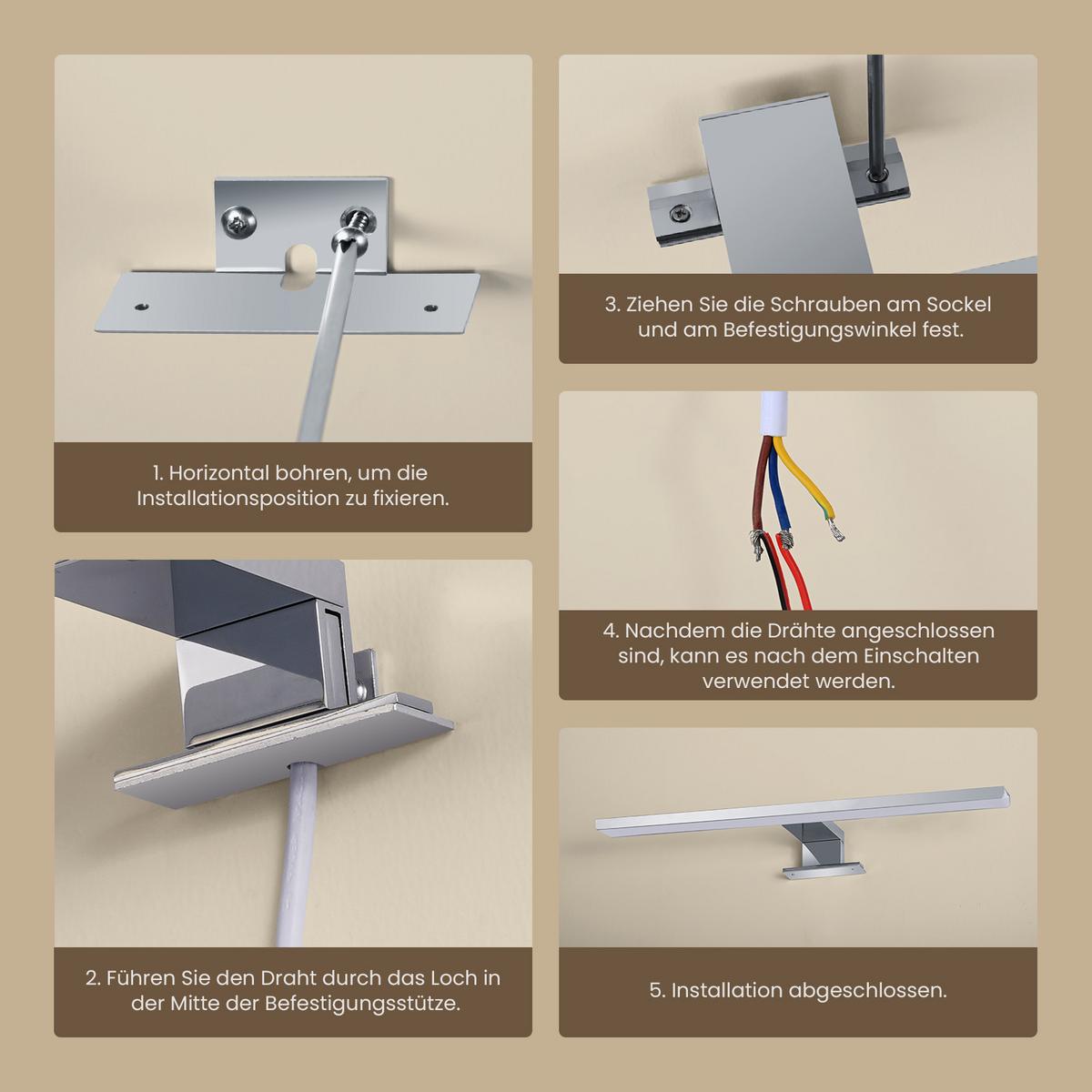 SPIEGELLEUCHTE LED Neutral Licht 4200K 40 cm - Weiß, Kunststoff (17/40/4cm) - EMKE