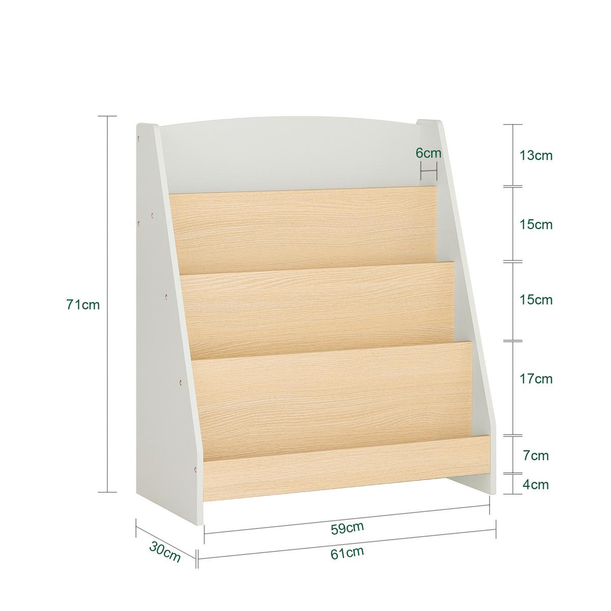 KINDERREGAL Grau-Natur - Grau, Holzwerkstoff (61/71/30cm) - SoBuy
