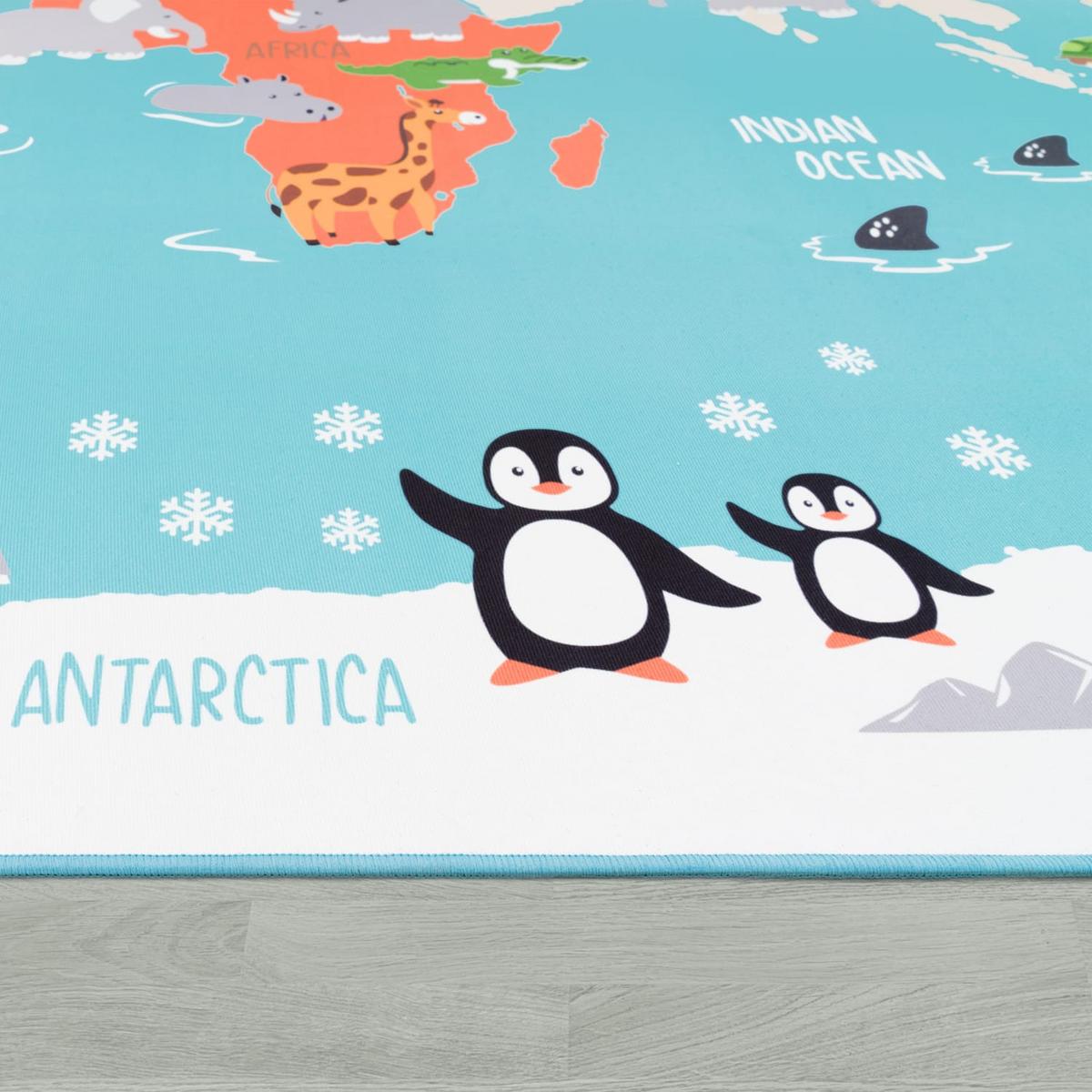 KINDERTEPPICH Türkis 100 x 200 cm - Türkis, Kunststoff (100/200cm) - TT Home