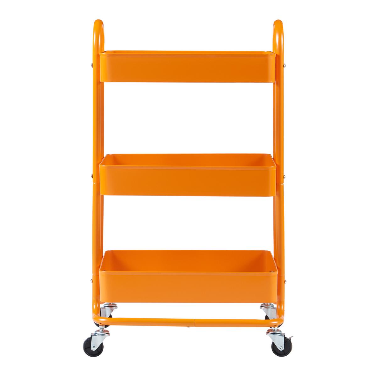 SERVIERWAGEN Pyhäntä - Orange, Metall (46/78.5/35cm) - [en.casa]