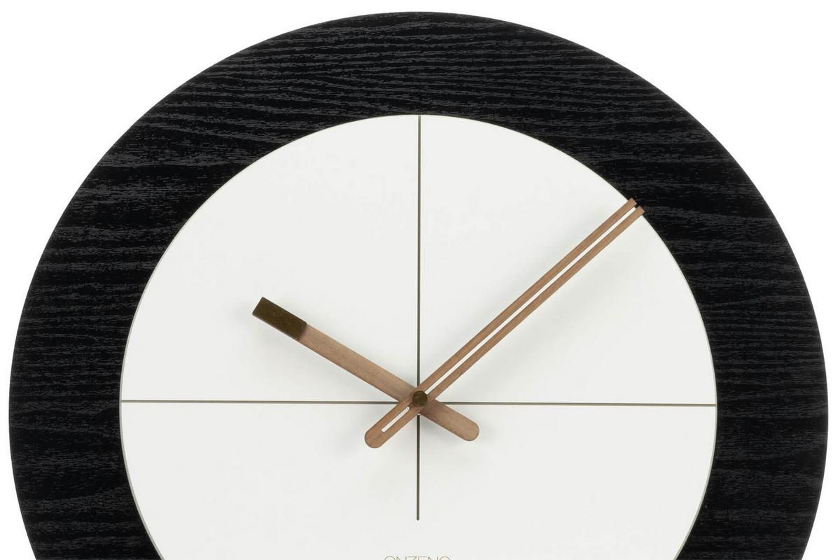 WANDUHR Design Schwarz-Weiß 40/40 cm - Schwarz, Holzwerkstoff (40/40/1cm) - ONZENO
