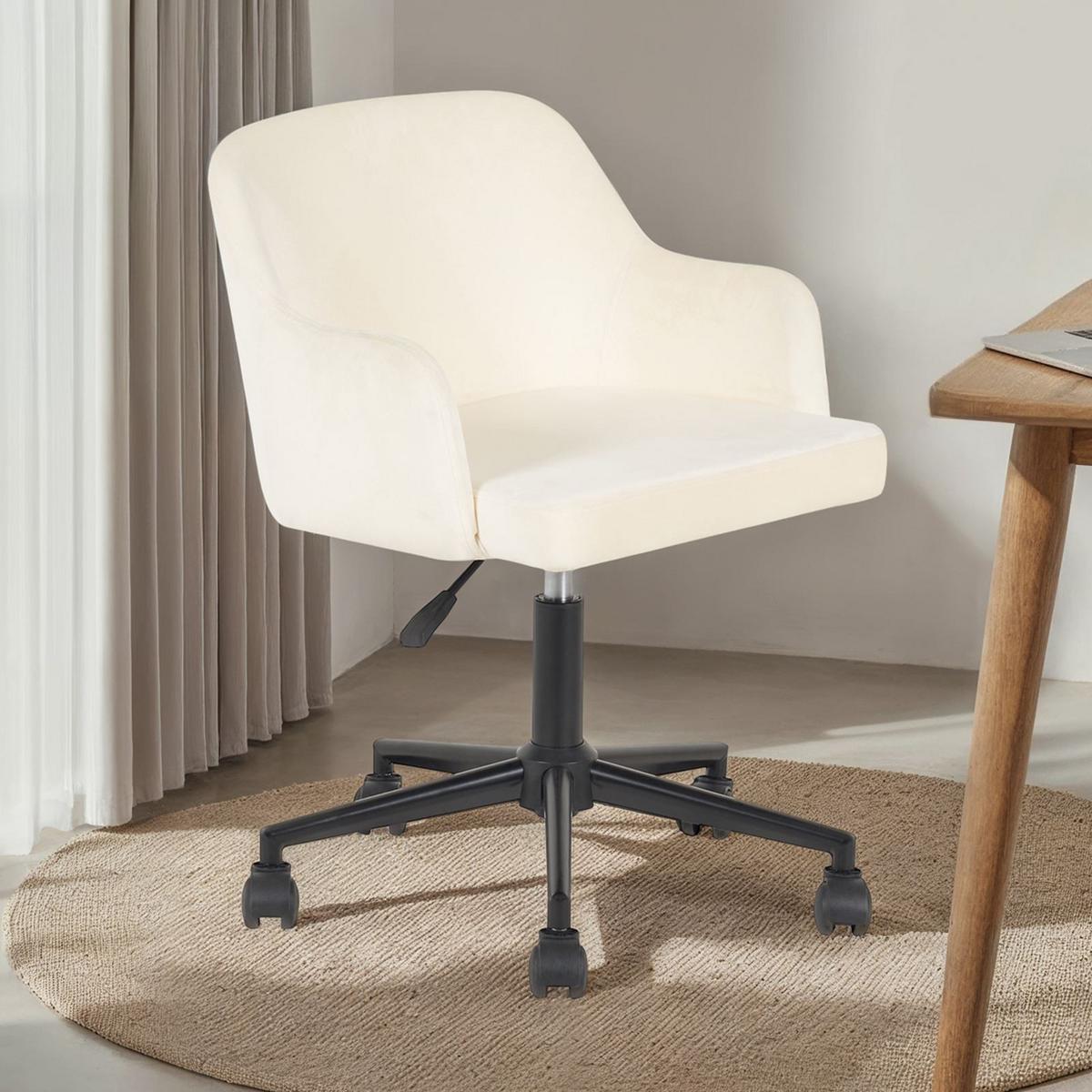 HOME-OFFICE DREHSTUHL OLIVER cremeweiß - Creme, Textil (52/87/56cm) - IDIMEX