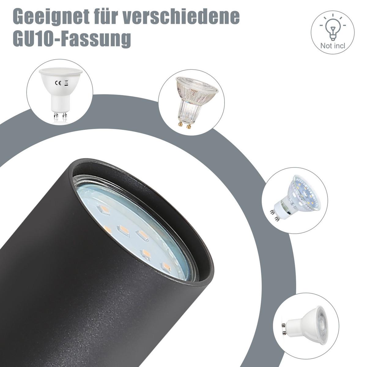 DECKENSTRAHLER Harold 4-flammig 25/25/14 cm - Schwarz, Metall (25/25/14cm) - Nettlife