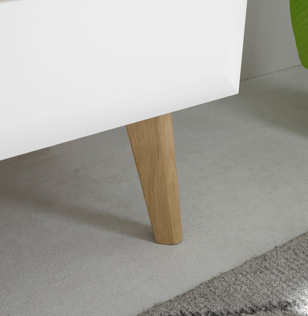 SIDEBOARD weiß, Eiche, skandinavisch 107 cm, Kommode mit Soft-Close-Funktion - Eichefarben/Weiß, Holz/Holzwerkstoff (107/83/40cm) - Furn.Design