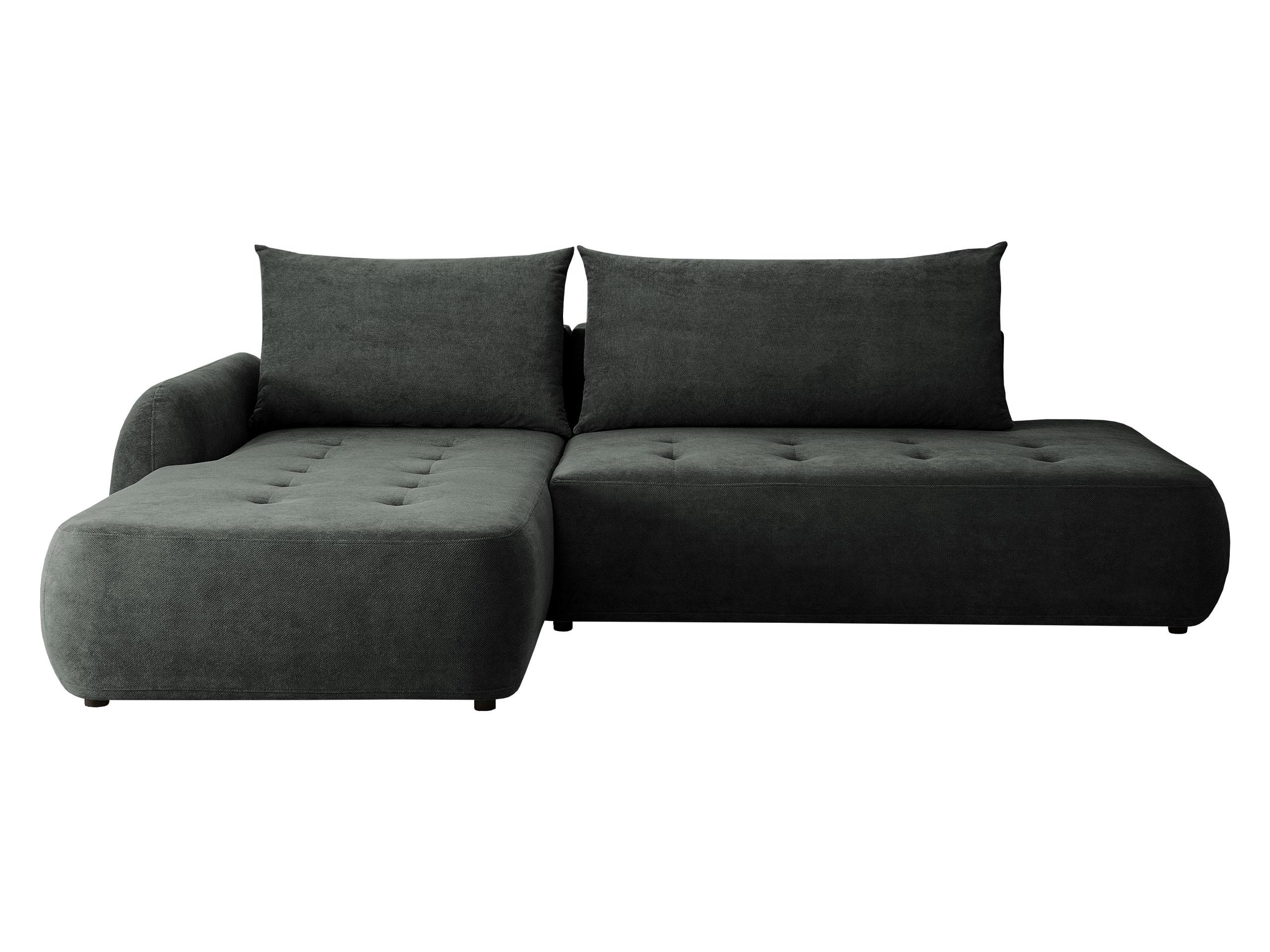 ECKSCHLAFSOFA Bueno I, Seite: Links - Dunkelgrau/Schwarz, Holz/Textil (300/185cm) - MIRJAN24