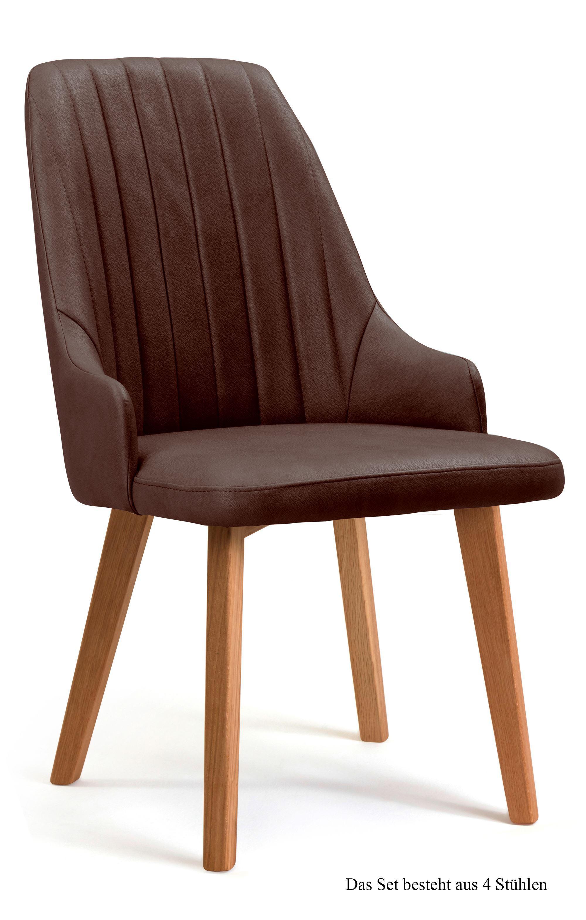 ESSZIMMERSTUHL (4er-Set) Daryl 52x91x60 Eiche geölt/Braun - Eichefarben/Braun, Kunststoff (60/91/52cm) - 58aufmkessel