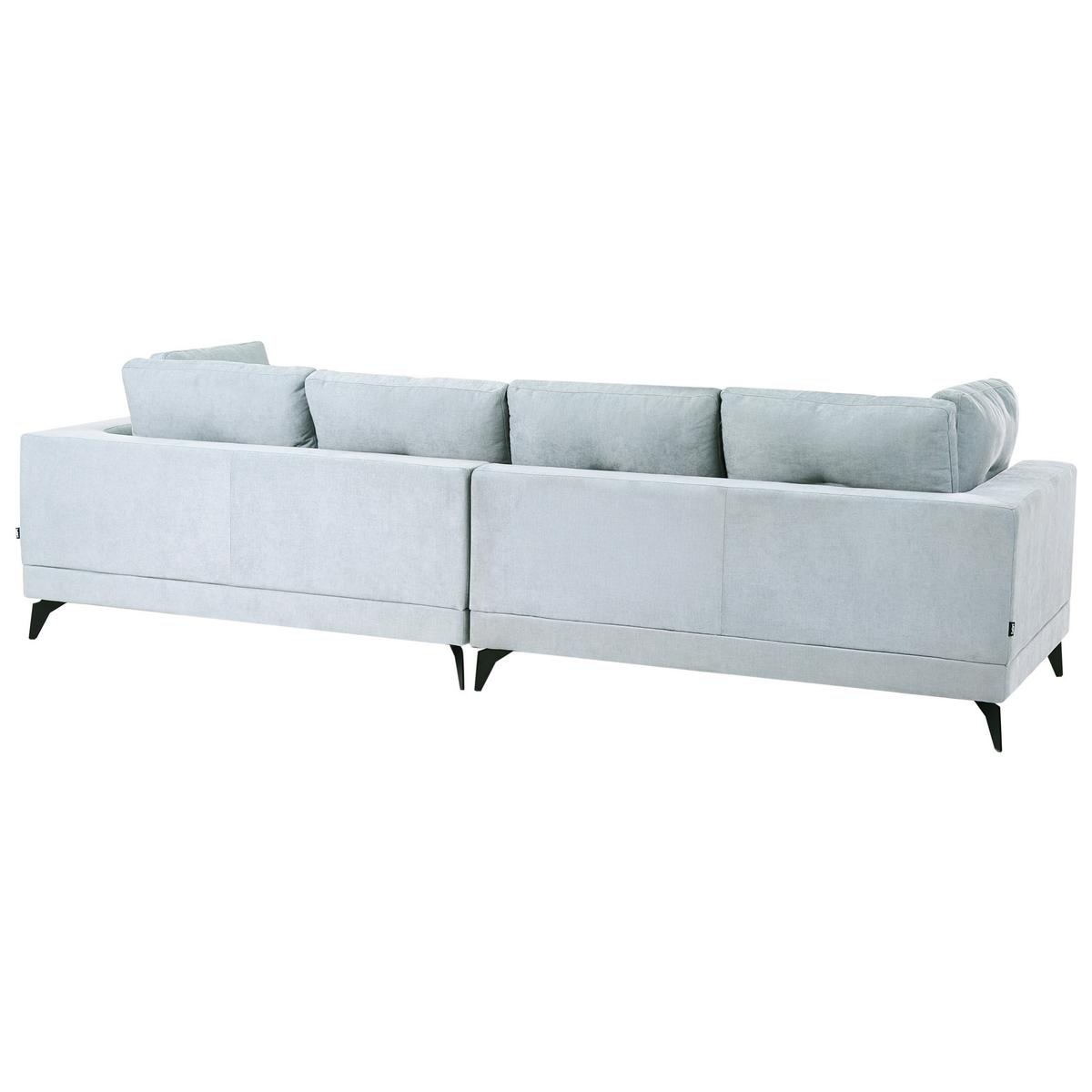 4-SITZER-SOFA Kunstleinen Hellblau Yuri - Blau/Schwarz, Textil (302/88/100cm) - Beliani