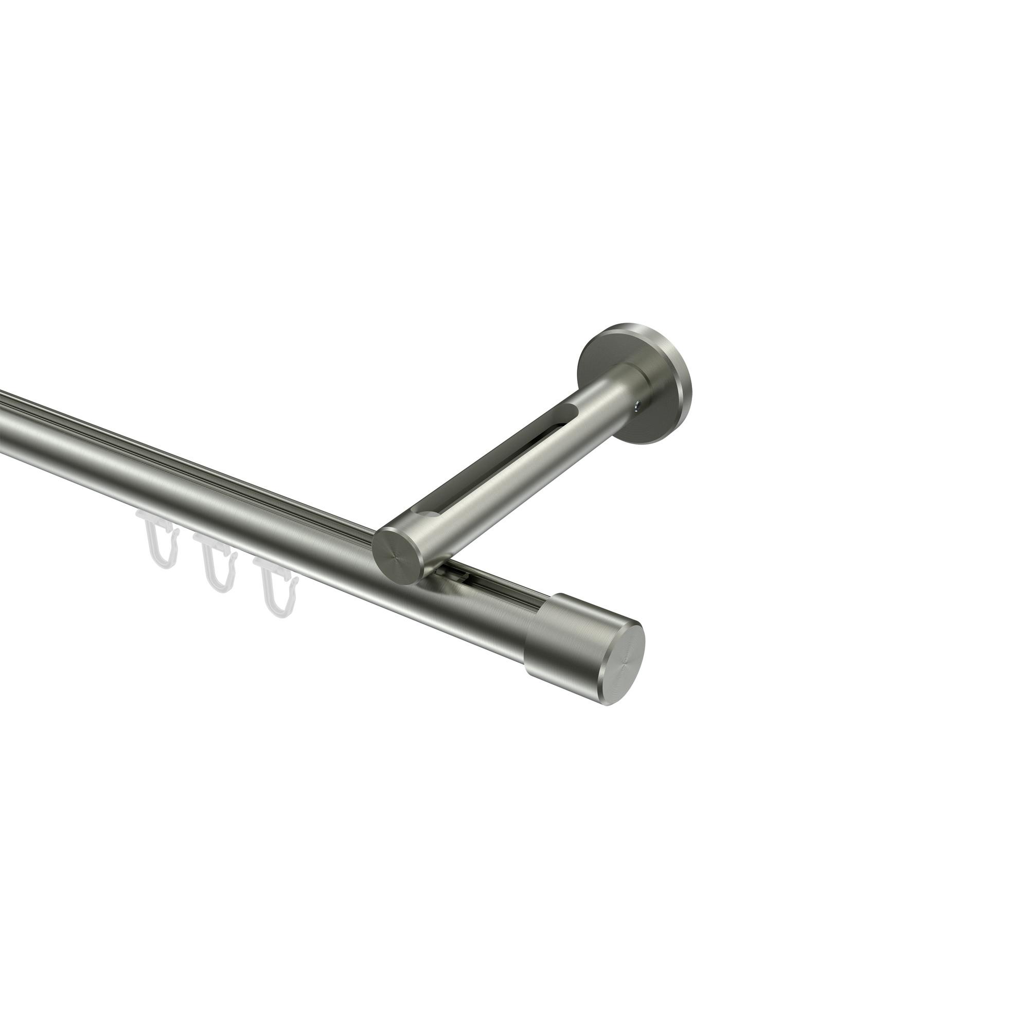 GARDINENSTANGE INNENLAUF Siteno Santo 320 cm (geteilt in 2 x 160 cm), 1-läufig, 20 mm Ø Edelstahl-Optik - Edelstahlfarben, Metall (320cm) - INTERDECO