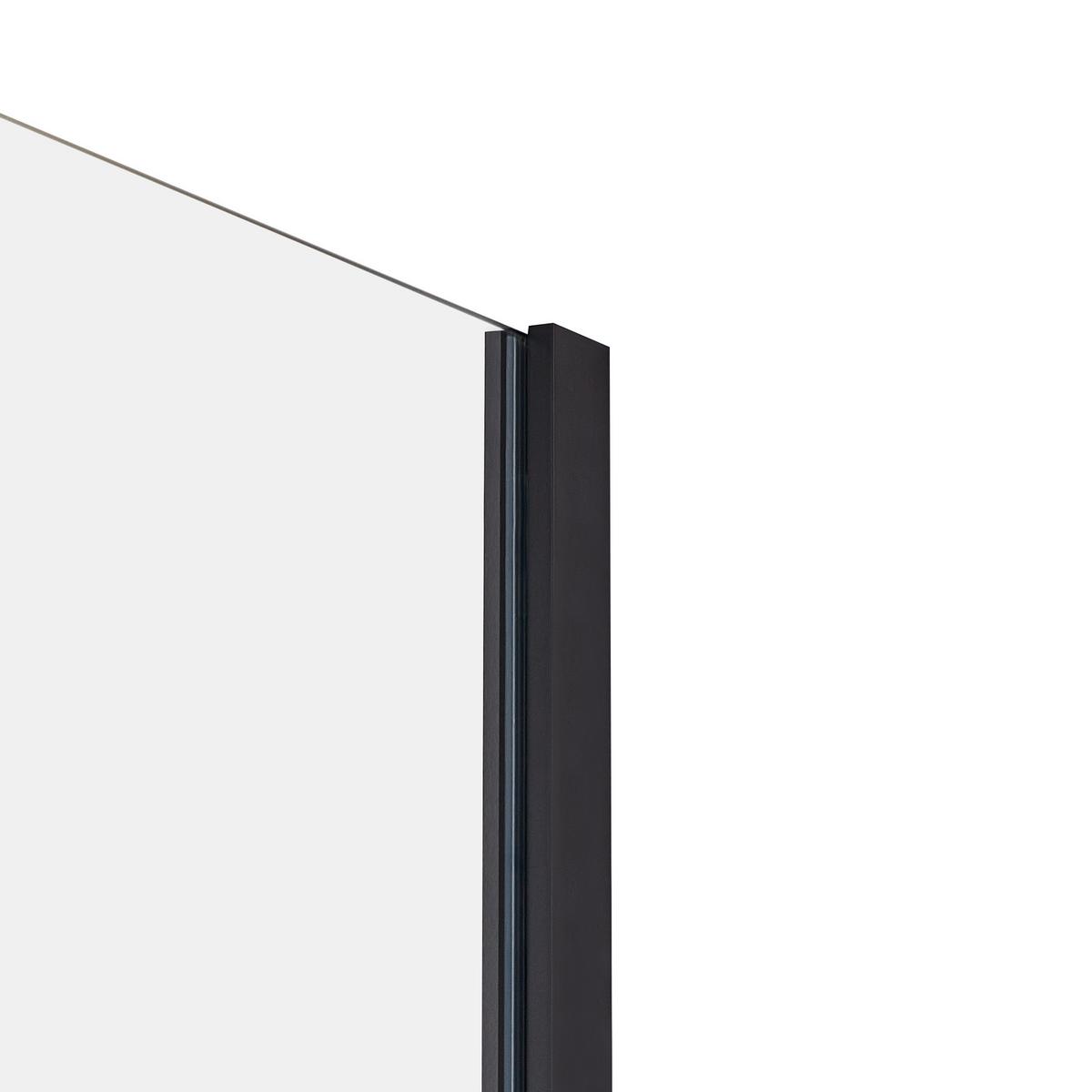 DUSCHKABINE 80/100/185 cm Schwarz Yoro - Transparent/Schwarz, Glas (80/100/185cm) - Beliani