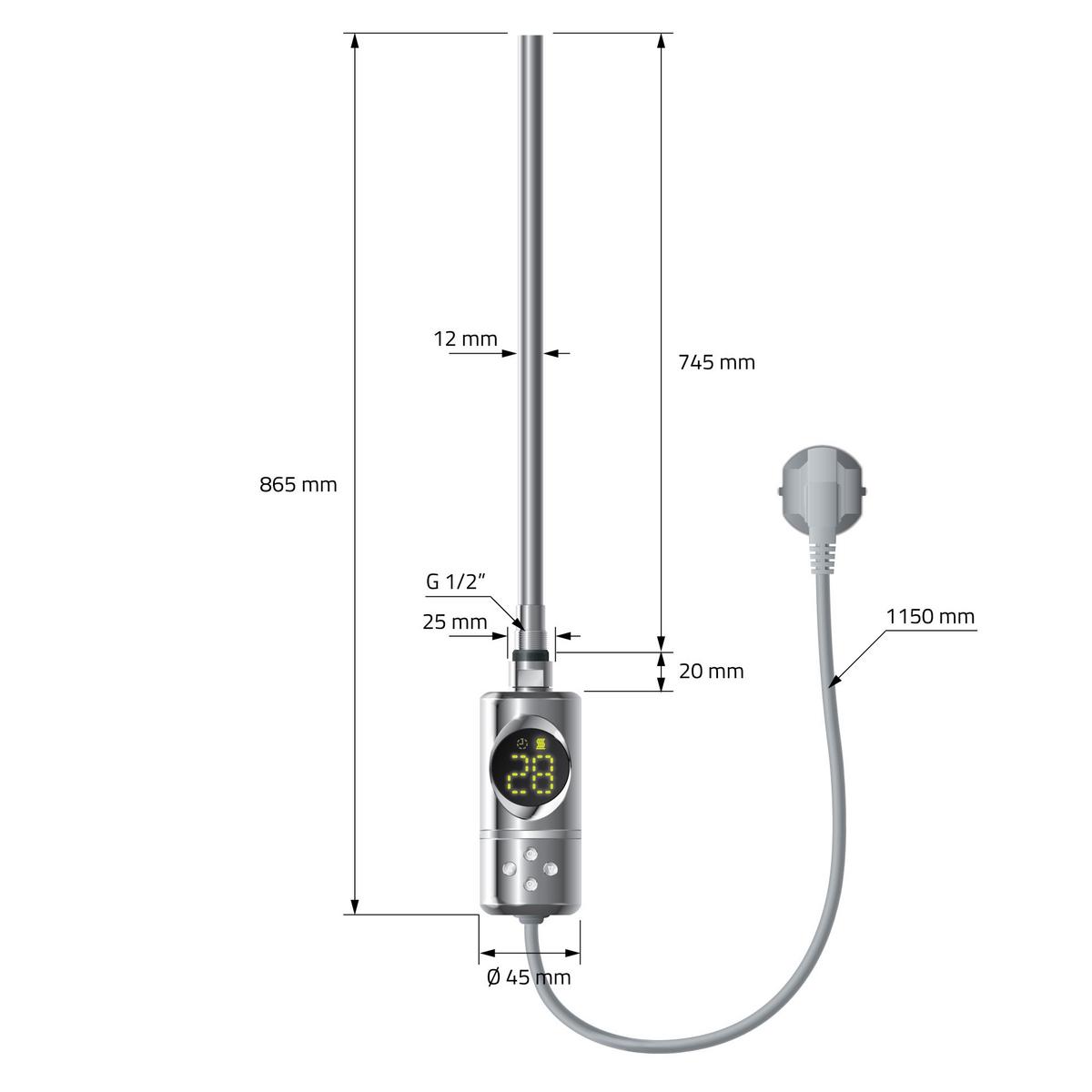 BADHEIZKÖRPER - Chromfarben, Metall (40/120/120cm) - LuxeBath