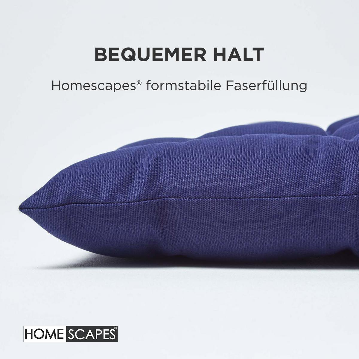 BANKAUFLAGE 2-Sitzer dunkelblau 108/42/5 cm - Dunkelblau, Textil (108/42/5cm) - Homescapes