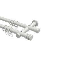 GARDINENSTANGE Platon Estana 400 cm (geteilt in 2 x 200 cm), 2-läufig, 20 mm Ø Weiß - Weiß, Metall (400cm) - INTERDECO