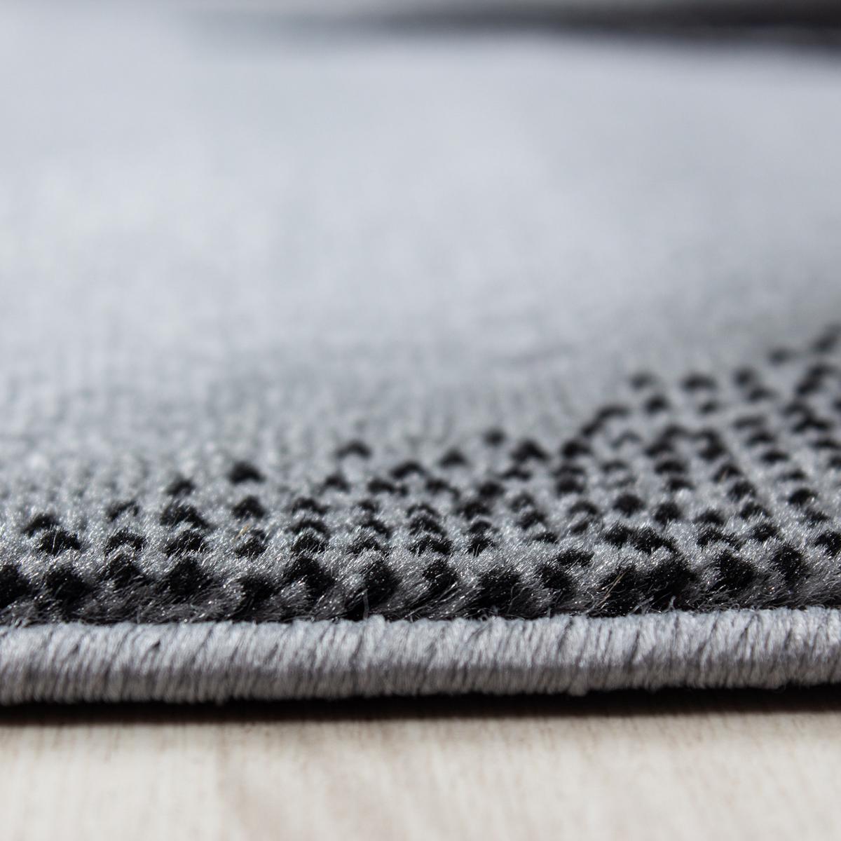 TEPPICH Kurzflor INN in Schwarz, mit abstraktem Wellenmuster, 140 x 200 cm - Schwarz, Textil (200/140cm) - KADIMA DESIGN