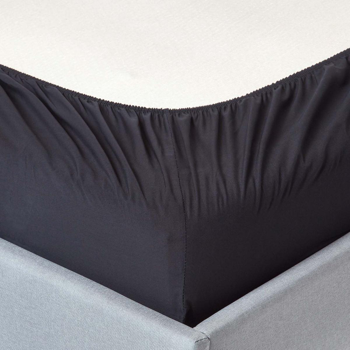 PERKAL-SPANNBETTLAKEN, Ägyptische Baumwolle, Fadendichte 200 - Schwarz, Textil (120/190cm) - Homescapes
