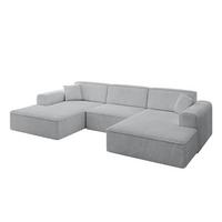 WOHNLANDSCHAFT IREA-U1-v3 - 301x165x77 cm Grau - Grau, Holzwerkstoff/Textil (301/77/165cm) - ALTDECOR