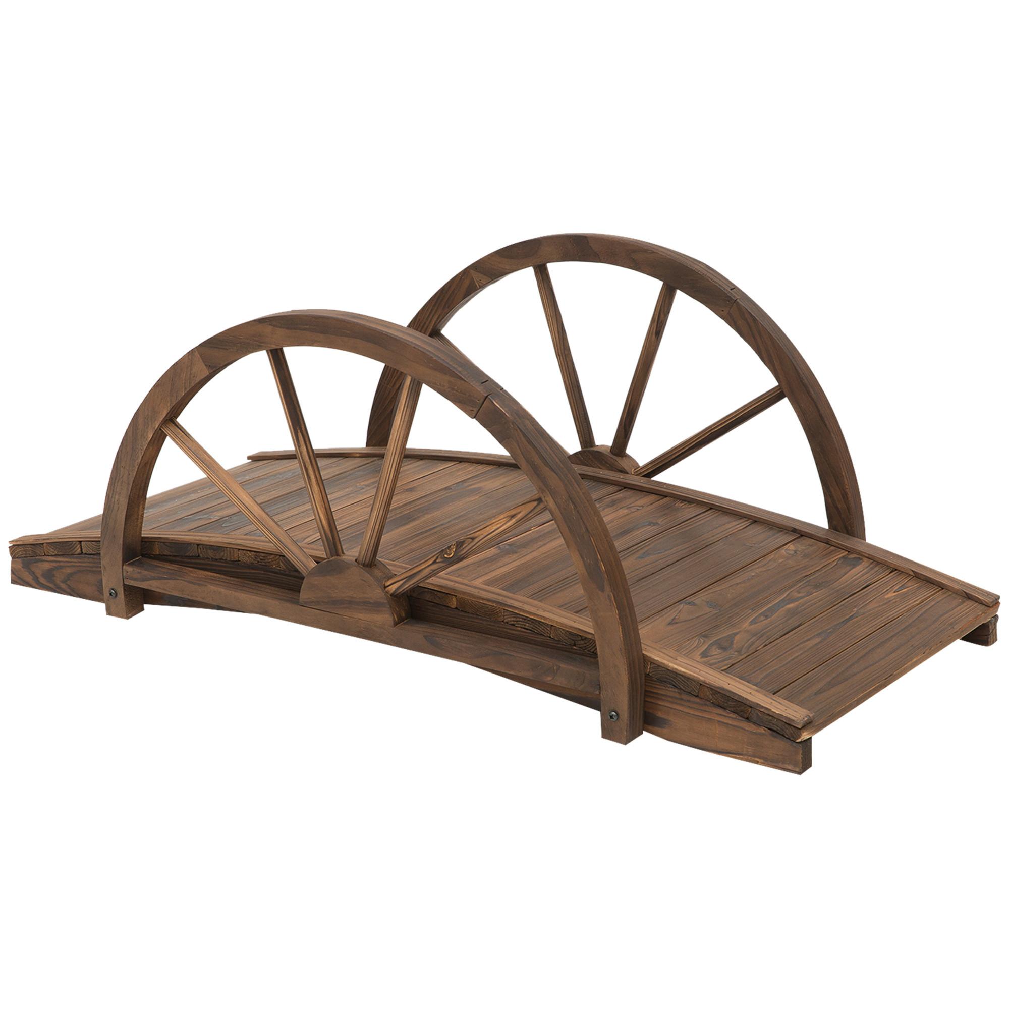 GARTENBRÜCKE aus Tannenholz - Dunkelbraun, Holz (100/50/37cm) - Outsunny