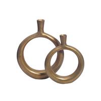 VASEN 2er-Set BAVENO, Aluminium, handgefertigt, Gold, 35 x 7 x 45 cm - Goldfarben, Metall (45cm) - KADIMA DESIGN