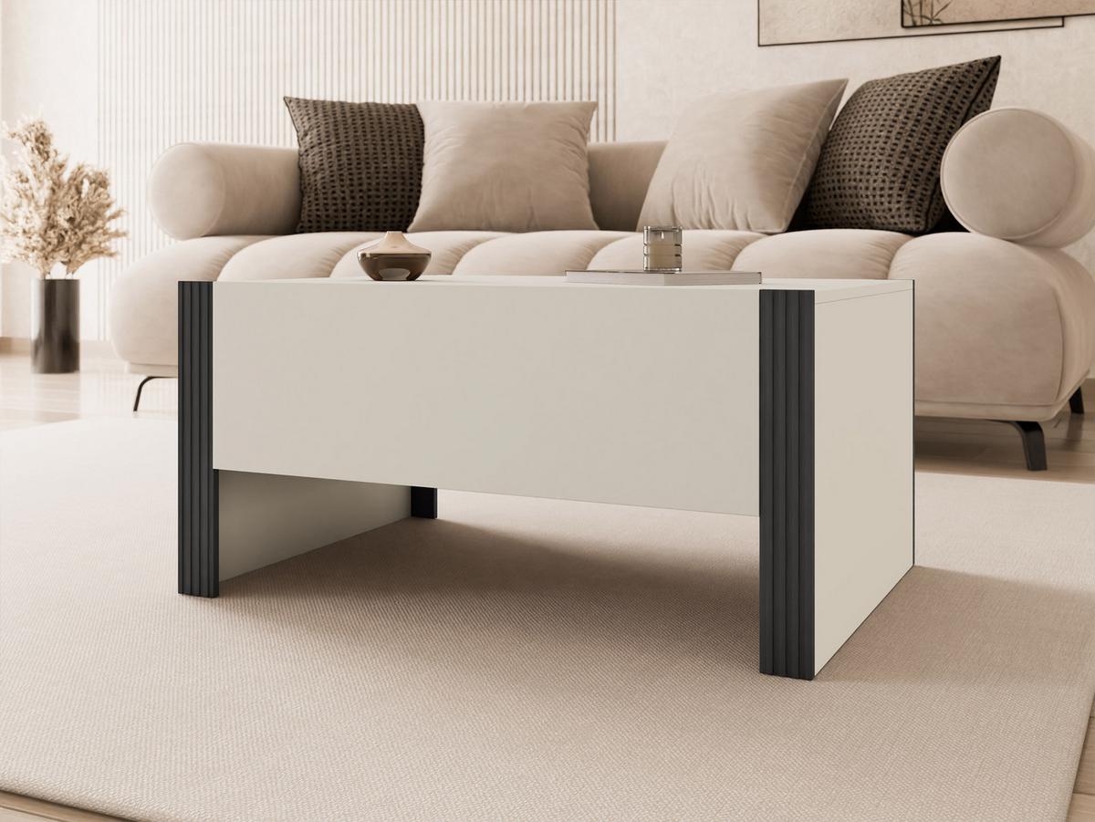 COUCHTISCH 103 1D Tore 06 - Kaschmir/Schwarz, Holzwerkstoff (104/72/50cm) - MIRJAN24