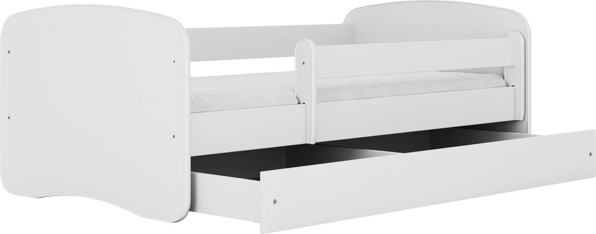KINDERBETT Emily mit Schublade und Matratze, Weiß 80x160 cm - Weiß, Holzwerkstoff (160/80cm) - WFL GROUP