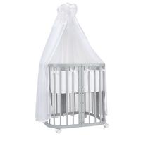 BABYBETT GREY, 7in1 mit Matratze - Weiß/Grau, Holz (73/123cm) - waldin