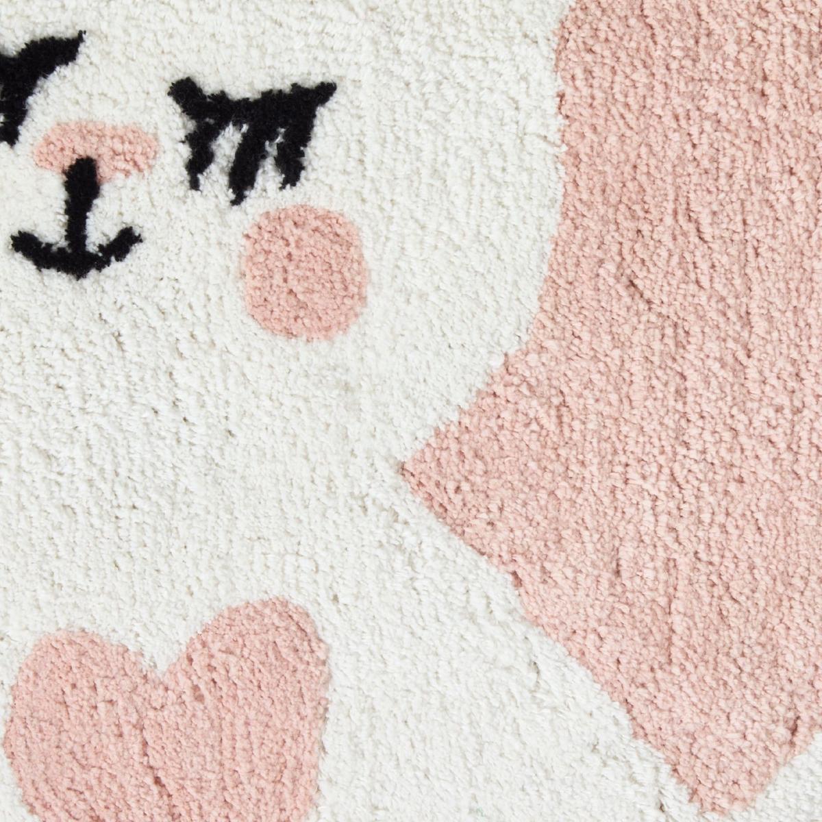 BADTEPPICH Hase, rund 60 cm, rosa, 100 % Baumwolle - Pink, Textil (60/60cm) - Homescapes