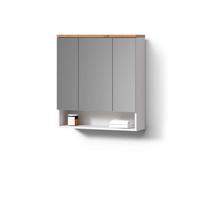 BADSPIEGELSCHRANK Tanaro Weiß 70 x 77.5 cm mit 3 Türen - Weiß, Holzwerkstoff (70/77.5/21.7cm) - Livinity®