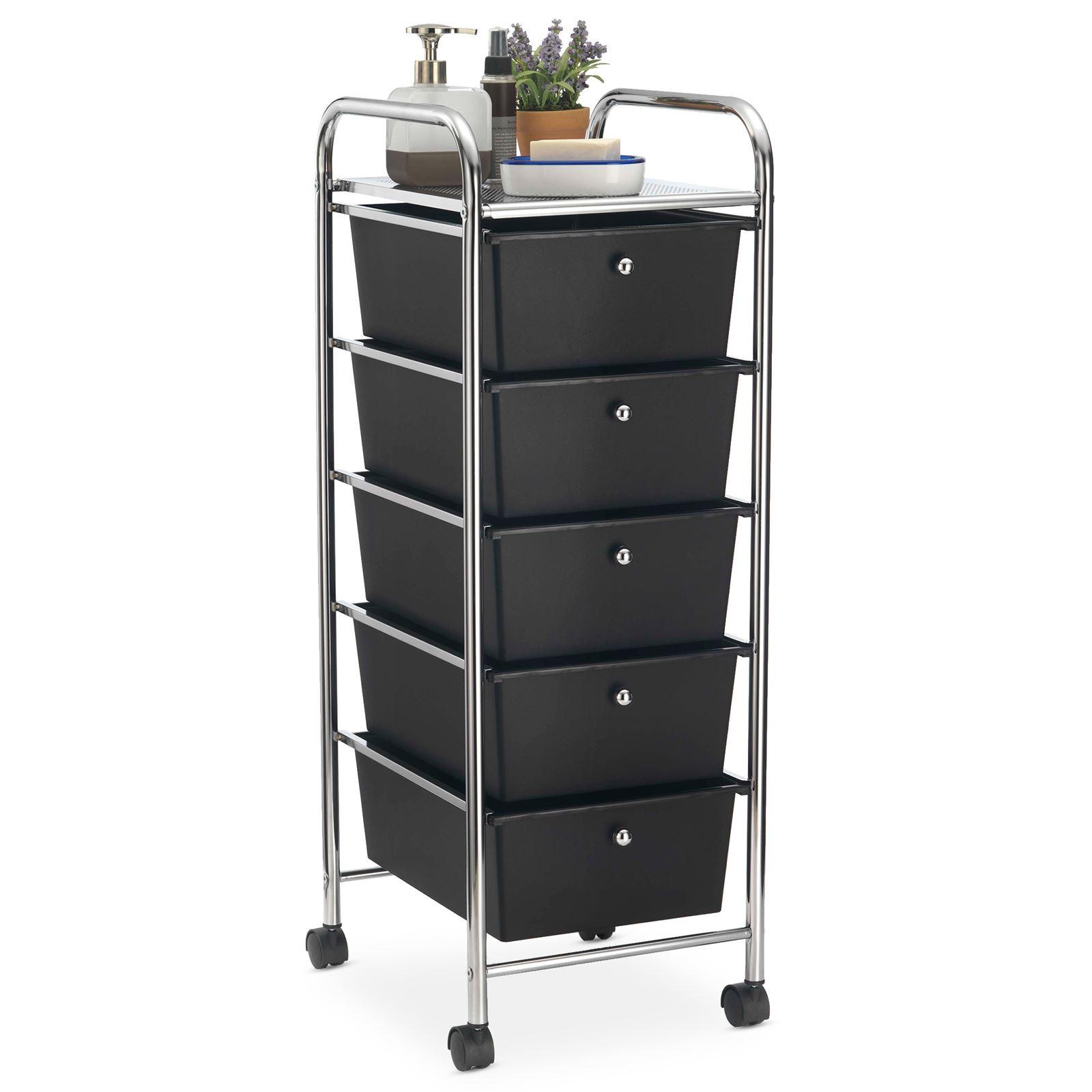 BADROLLWAGEN GINA schwarz - Schwarz, Kunststoff/Metall (33/94/39cm) - IDIMEX