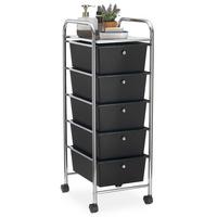 BADROLLWAGEN GINA schwarz - Schwarz, Kunststoff/Metall (33/94/39cm) - IDIMEX