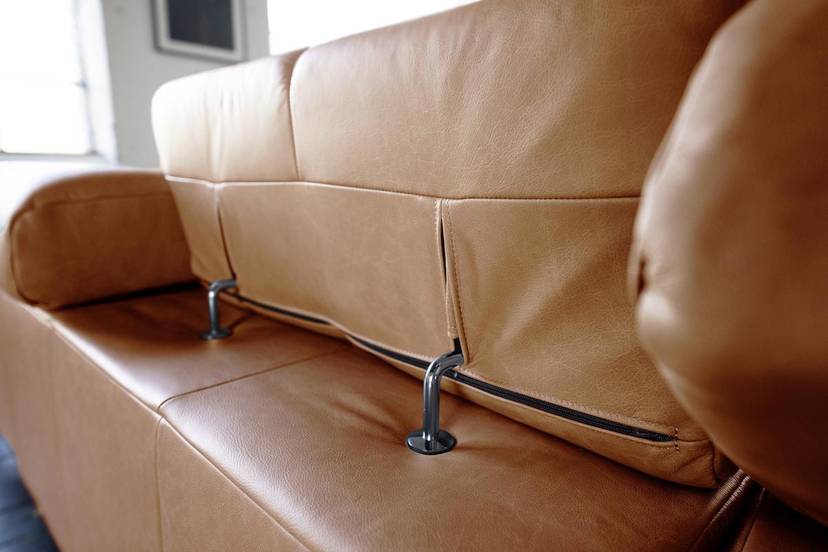 ECKSOFA NELSON Braun Leder Relaxfunktion - Schwarz/Braun, Leder/Metall (321/216cm) - KAWOLA