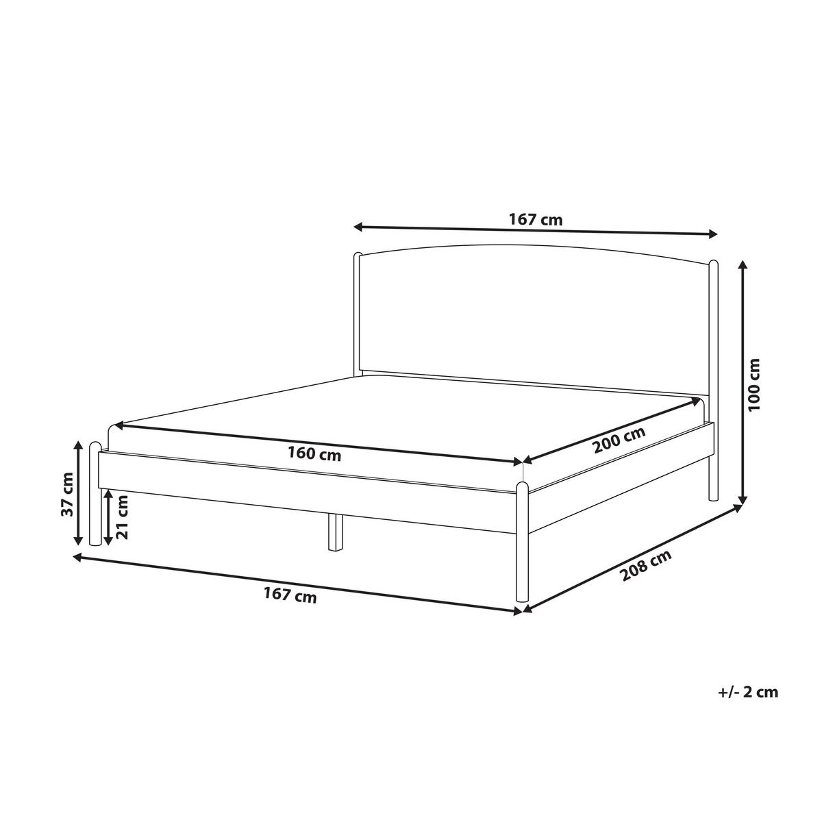 BETT mit Lattenrost 160/200 cm Hellbraun Clairac - Hellbraun, Holz (160/200cm) - Beliani