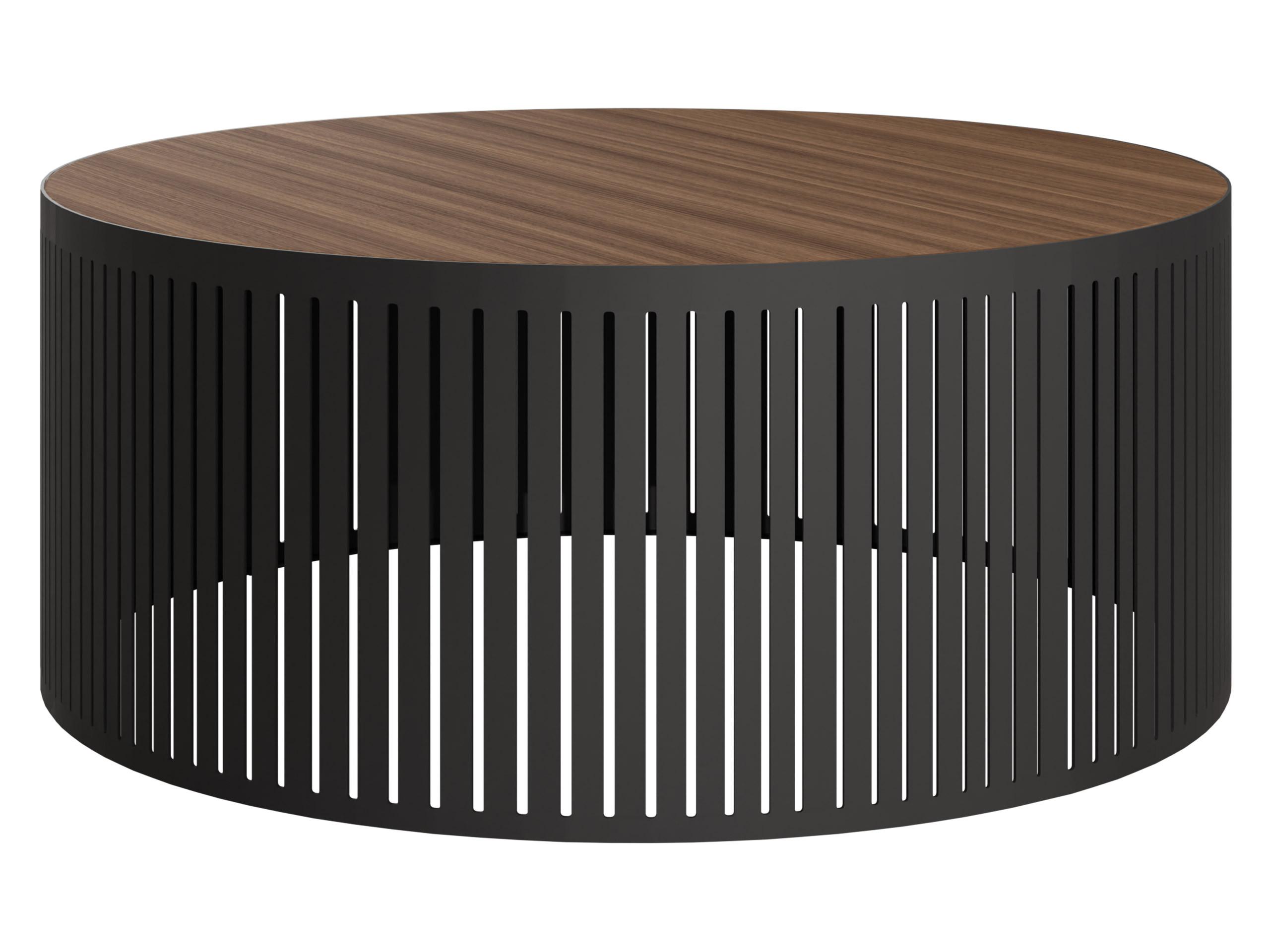 COUCHTISCH Velede Mini - Nussbaumfarben/Schwarz, Holzwerkstoff/Metall (59/59/30cm) - MIRJAN24