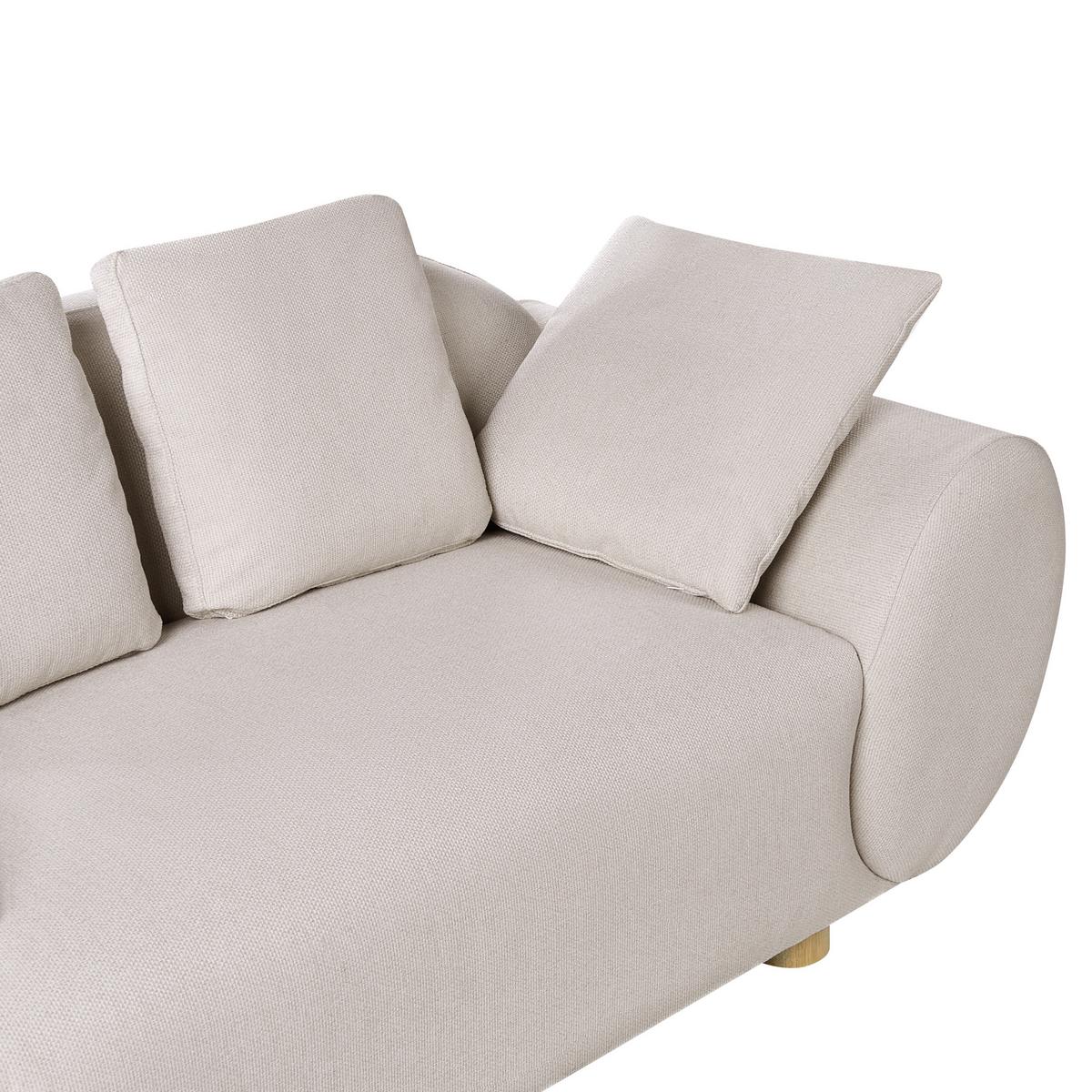 2-SITZER-SOFA Stoff Hellbeige Ringel - Beige, Textil (189/75/87cm) - Beliani