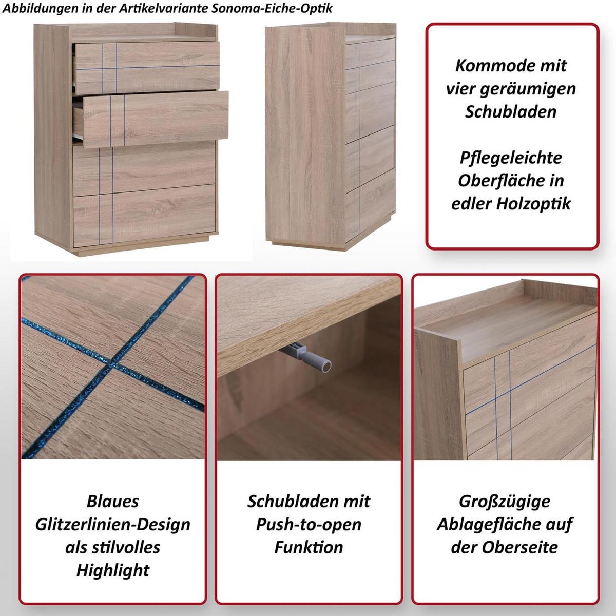 KOMMODE Beige - Beige, Holz (80/107/40cm) - MCW