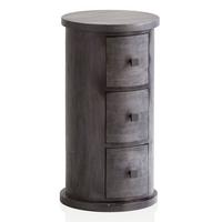 KOMMODE – Mango Massivholz, 34x65x34 cm, 3 Schubladen, schmal, schwarz - Schwarz, Holz (34/65/34cm) - KADIMA DESIGN