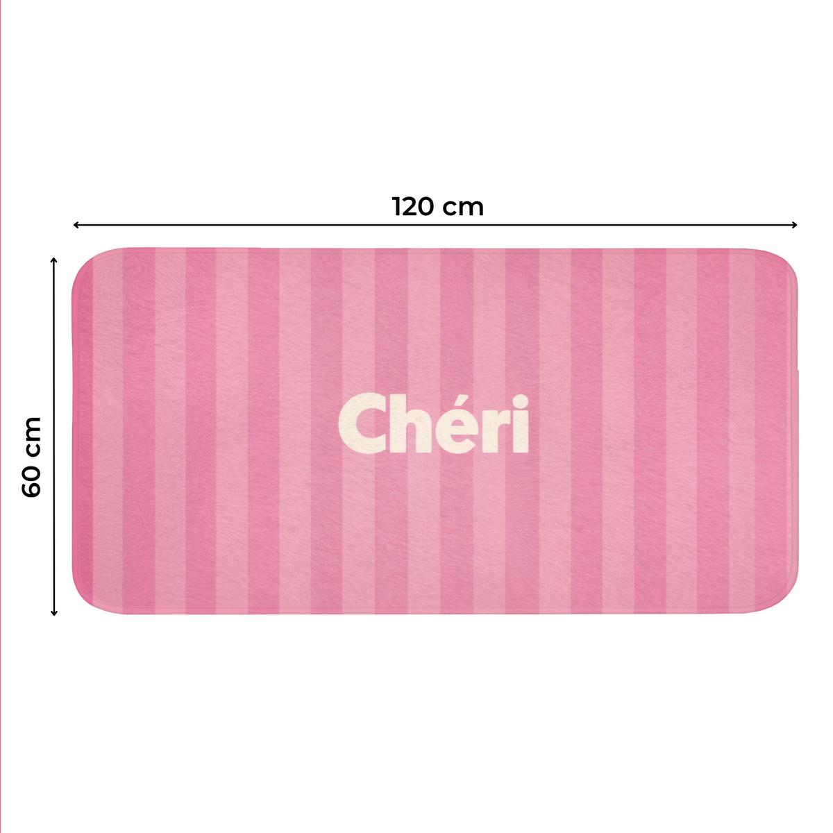 WC-VORLEGER Gestreift - Rosa - Chéri WC Teppich 120x60 cm - Pink, Textil (120/1cm) - OnlyWow