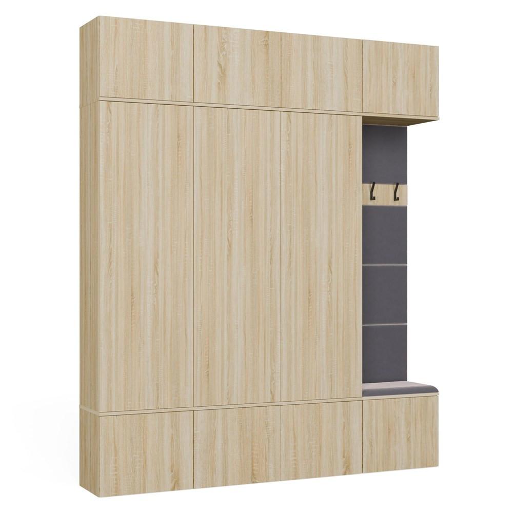 GARDEROBENSCHRANK modern, Schrank Set Kleiderschrank - Schuhschrank Sonoma Eiche 200/238/35 - Sonoma Eiche, Holzwerkstoff (200/238/35cm) - RAUMHIRSCH FURNITURE