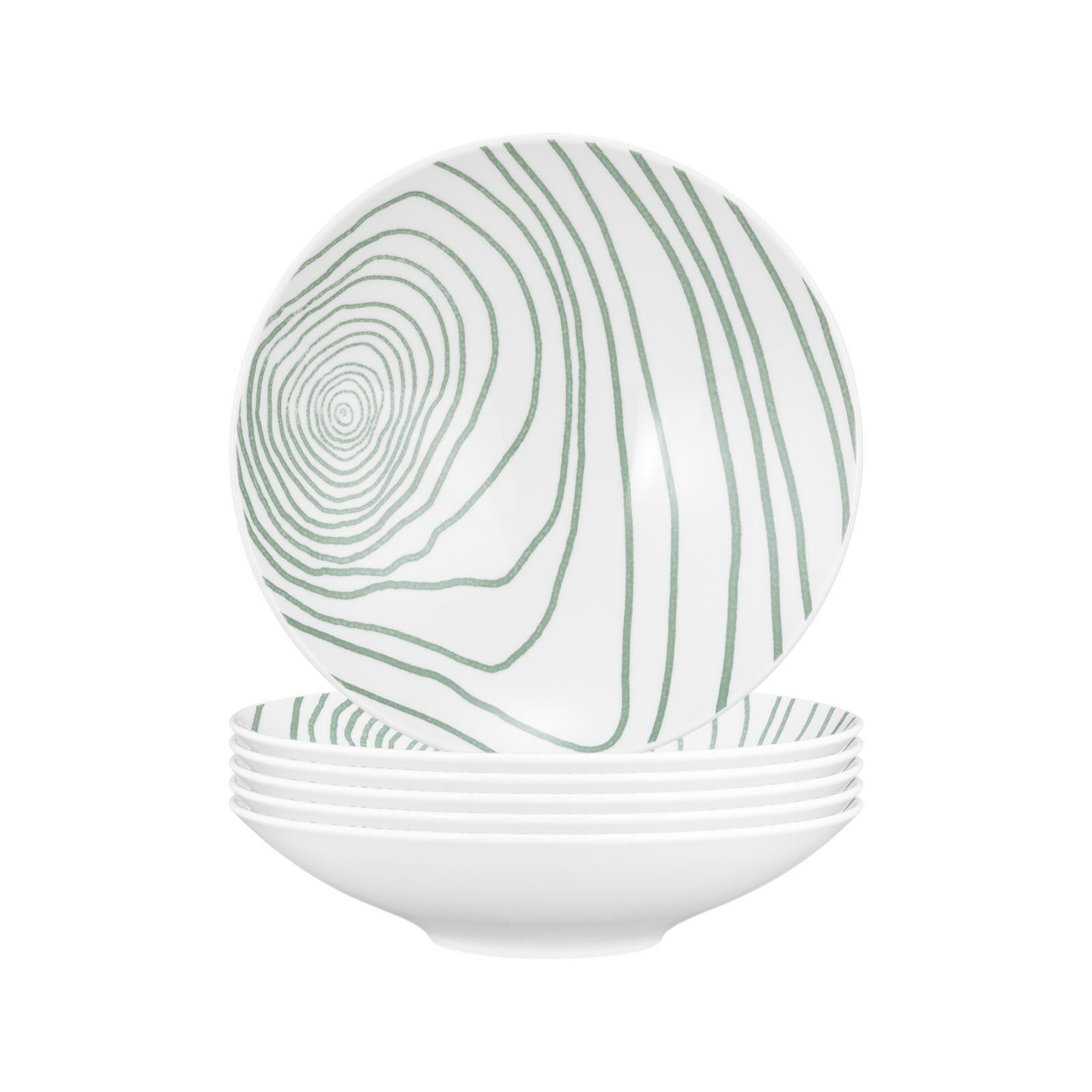 PASTA-/SUPPENTELLER Life Nature Jahresringe weiß-grün ø 23 cm 6er Set - Weiß/Grün, Keramik (23.3cm) - Seltmann Weiden
