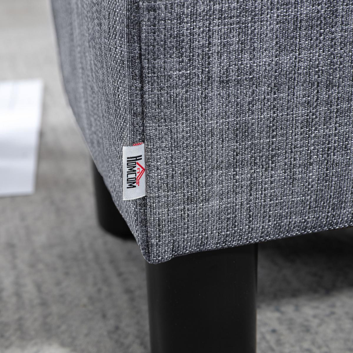 FUSSHOCKER, Polsterhocker, Stoff, Grau - Grau, Textil (30/24/40cm) - HOMCOM