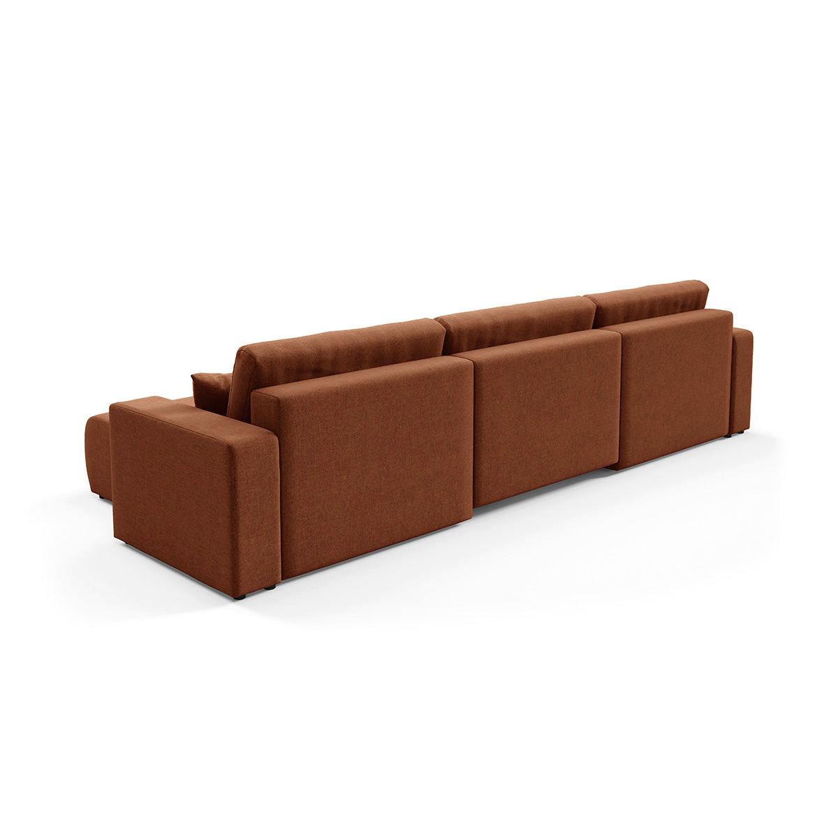 PANORAMASOFA Giulia 5 Sitzplätze Terrakotta - Terracotta, Holz (344/82/149cm) - Petits-meubles