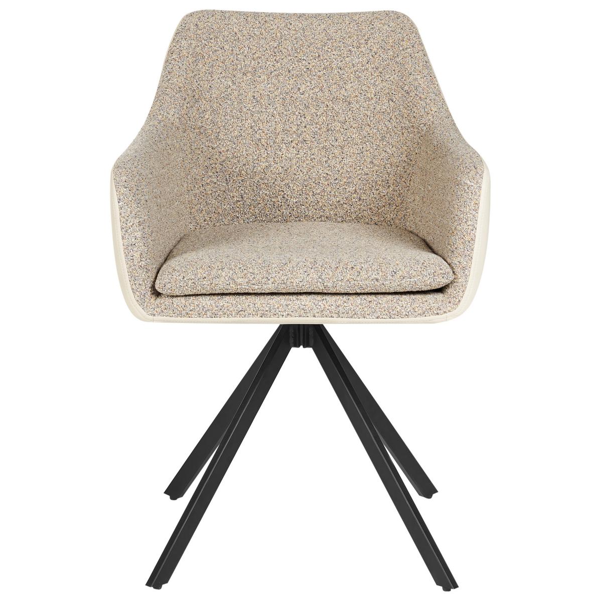 ESSZIMMERSTUHL 2er-Set Taupe Lithia - Taupe/Schwarz, Textil (58/86/63cm) - Beliani