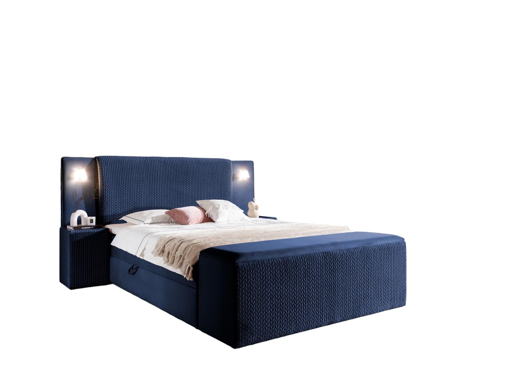 BOXBETT Marten Magic Velvet Set.4 - Dunkelblau, Holzwerkstoff/Textil (120/200cm) - Fun Möbel
