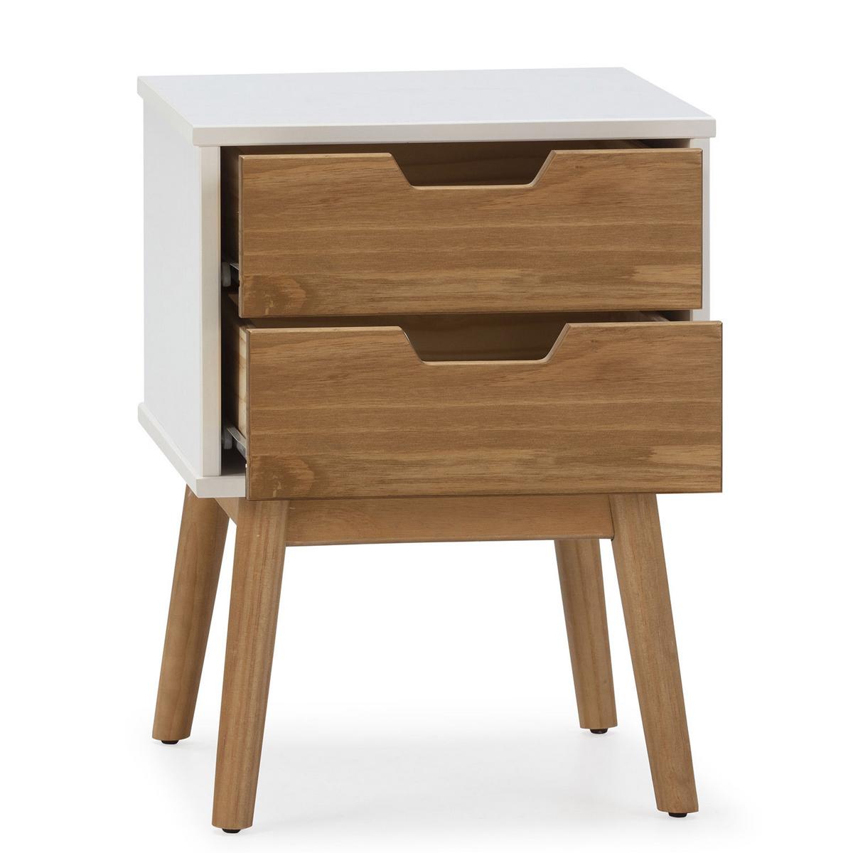 NACHTTISCH Baku 2 Schubladen weiß/Wachs - Weiß, Holz (40/54/40cm) - VS Venta-stock