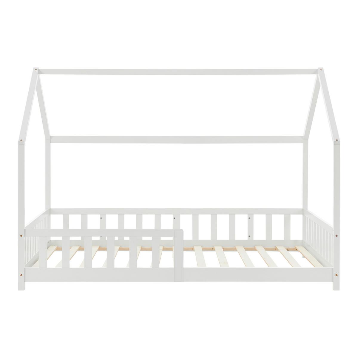 HAUSBETT Hesel - Weiß, Holz (90/200cm) - [en.casa]