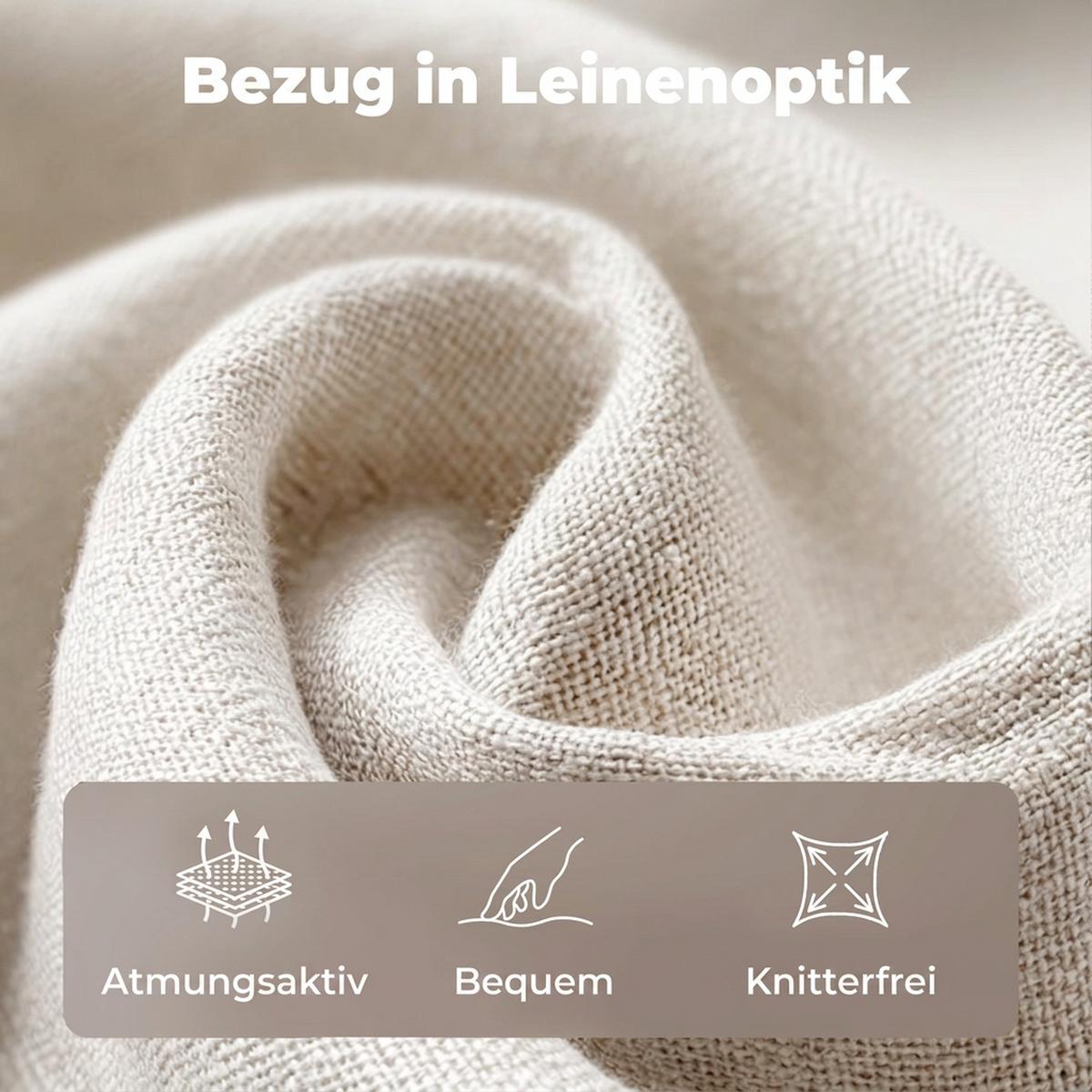 BETTGESTELL Polyester Sperrholz Beige - Beige, Holzwerkstoff/Textil (140/200cm) - HOMCOM