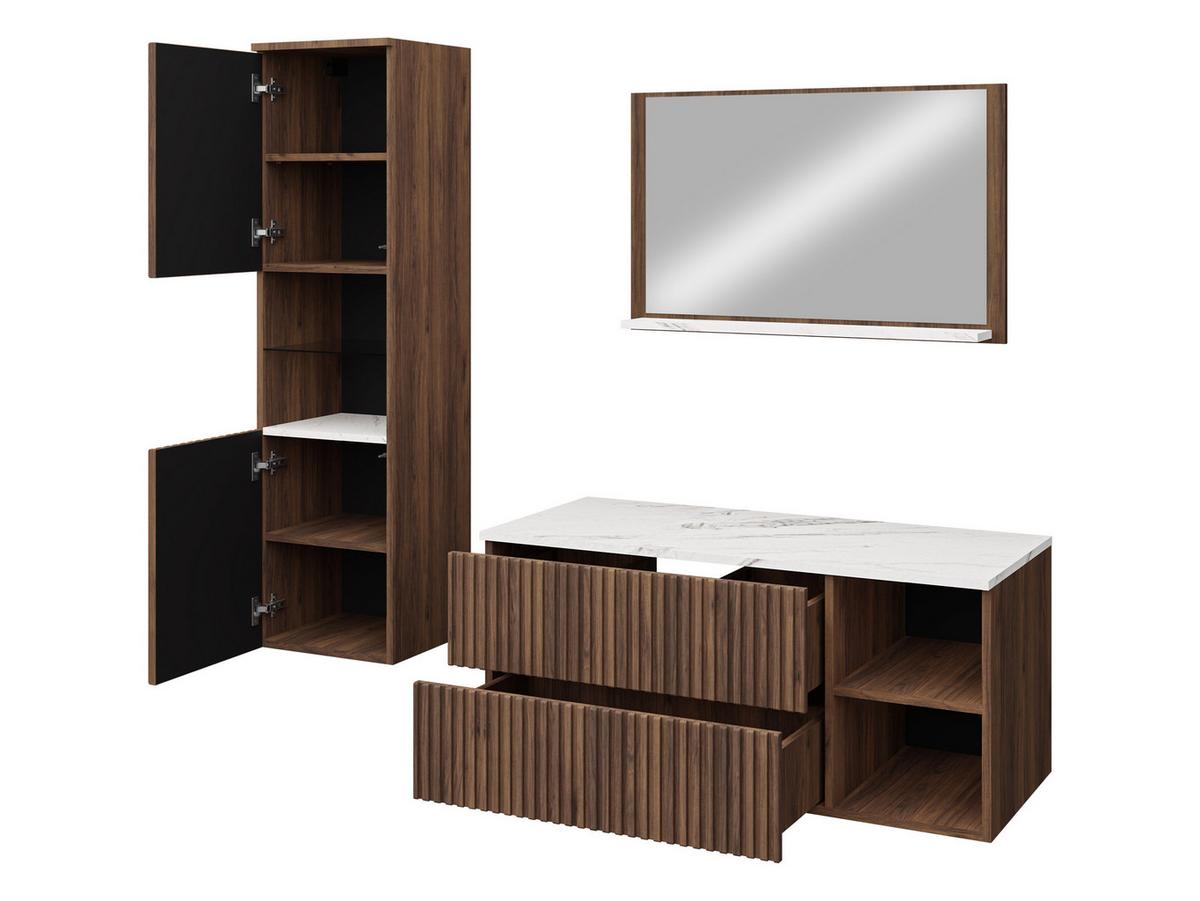 BADMÖBEL-SET Kertos Rillen II - Braun, Holzwerkstoff (100/57/45cm) - MIRJAN24