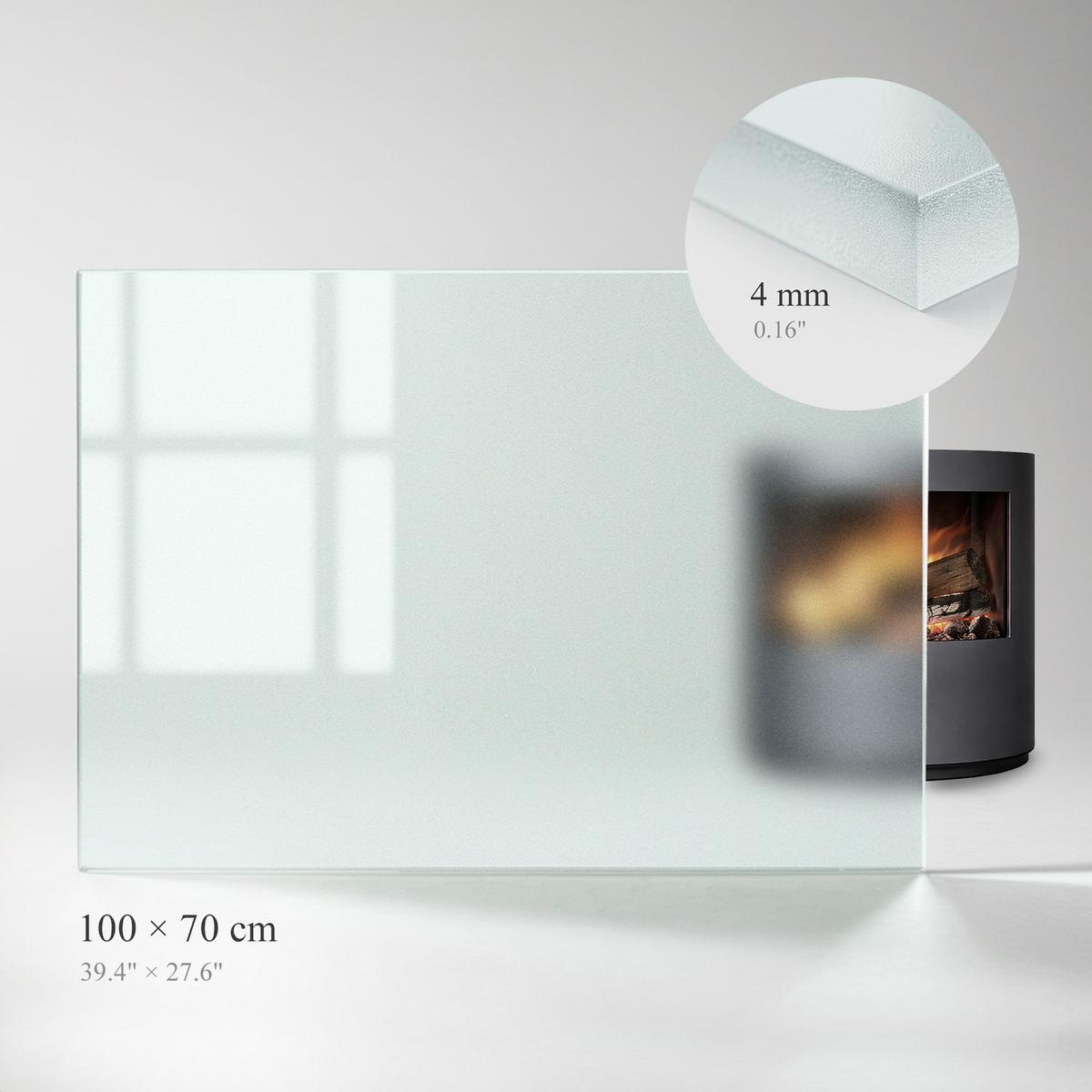 GLASBODENPLATTE für Kaminofen 100x70 cm – Milchglas Optik - Transparent, Glas (100/70/0.4cm) - TULUP